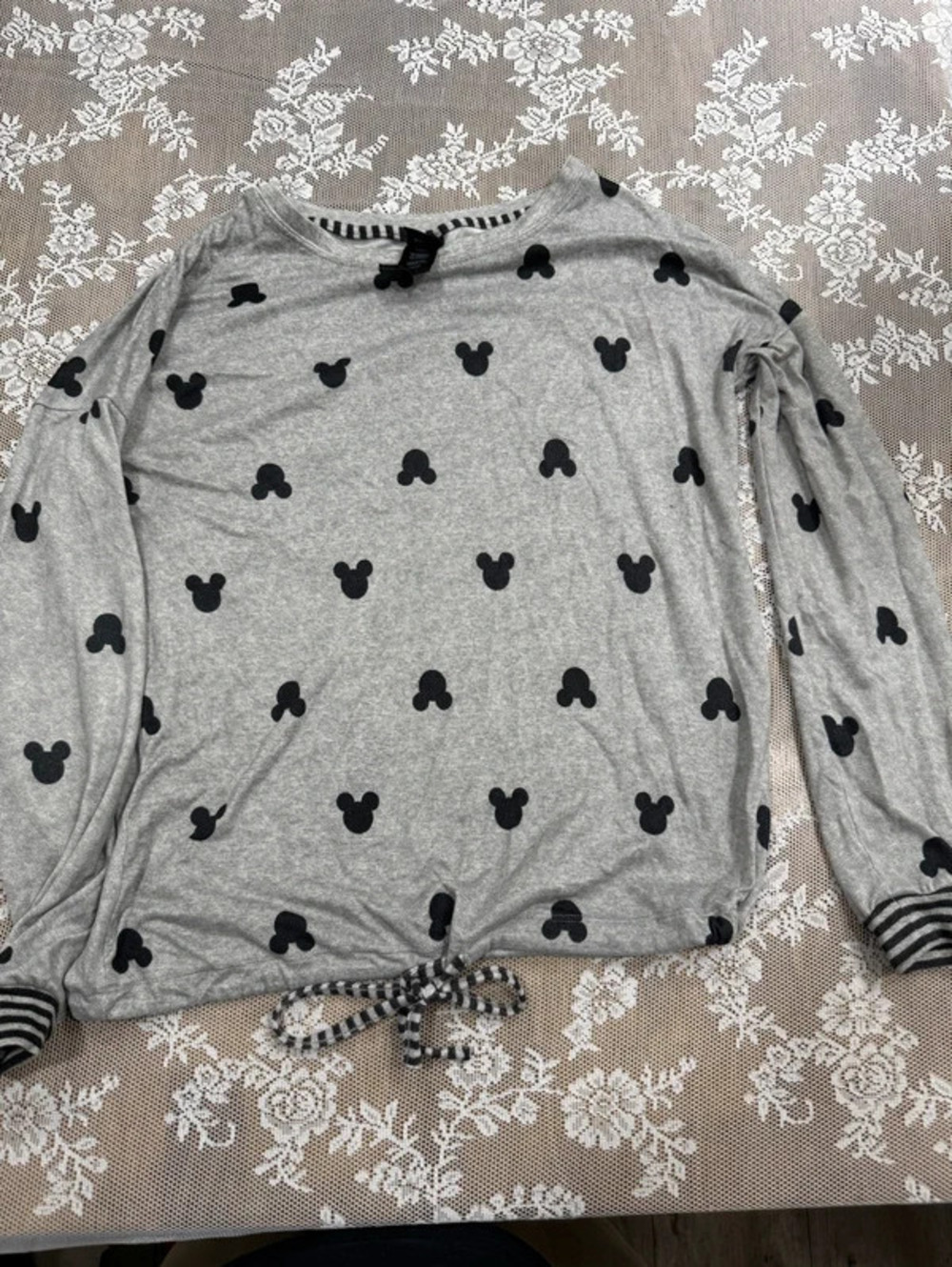 gray and black disney sweater